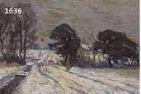 STRATMANN, ROBERT, GEB. 1877 HANNOVER, WINTERLANDSCHAFT MIT SPAZIERGÄNGERIN, ÖL/ MALKARTON, RE. U. SIGN., CA. 30 X 40 CM, R.