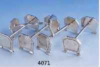 12 MESSERBÄNKCHEN, FRANKREICH, PARIS UM 1930/32, METALL VERSILBERT, MANUFAKTUR MILLS, ART-DECO, L. CA. 9 CM