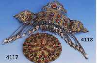 BRUSTSCHMUCK, TURKMENISTAN UM 1900, SILBER TEILVERGOLDET, SOGN. GÜLYAKA-SCHEIBE, KARNEOLBESATZ, VGL. LIT.: DER TURKMENEN- SCHMUCK, HERMANN ...