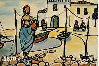 SCHREYÖGG, JÖRG, GEB. 1914 KARLSRUHE, FRAU AM STRAND, GOUACHE AUF PAPIER, RE. U. MONOGR., CA. 47 X 65 CM, PP, U.GL., R.