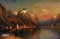 PLANK, JOSEF, 1815-1915, LANDSCHAFT AM NORWEGISCHEN FJORD, ÖL/LWD, RE. U. SIGN., CA. 48 X 74 CM, R.