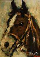 ECKENFELDER, FRIEDRICH, 1861 BERN-1938 BA- LINGEN, PFERDEKOPF, ÖL/MALKARTON, RE. U. SIGN., CA. 68 X 50 CM, R.