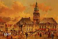 SCHOLTZ, HEINZ, GEB. 1925 BERLIN, DER MARKTPLATZ IN MANNHEIM, ÖL/KUPFERPLATTE, RE. U. SIGN., CA. 20 X 40 CM, R.