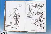 DALI, SALVADOR, 1904-1989, LES DINERS DE GALA, BUCHBAND, ERSTE AUSGABE MIT VIELEN TEILS DOPPELBLATTGROßEN ABBILDUNGEN, PARIS 1973, 321 SEITEN, ...