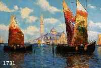 ZUSCHREIBUNG: MORELLI, ENRICO, GEB. 1871-1941, ITALIENISCHER KÜNSTLER, BEKANNT FÜR SEINE VENEDIGANSICHTEN, FISCHER- BOOTE AUF DEM CANALE GRANDE ...