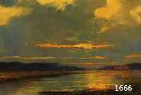 Rosenmayer, Ferenc, 1864-1912 Budapest, Abendstimmung Über dem Moor, Öl/Holz, re. u. sign., ca. 19 x 29 cm, R.