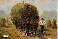 FOLLAK, ALEXANDER, 1915 MOSKAU - MÜNCHEN, HEUERNTE MIT WAGEN, SIGNIERT, 45 X 60 CM, R.