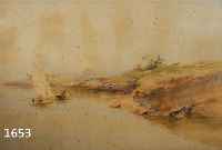 NICOL, ERSKINE, II, GEST. 1926, LANDSCHAFT AM NIL, AQUARELL AUF PAPIER, RE. U. SIGN. UND BEZ.: EGYPT 1908, STOCKFLECKIG, CA. 43 X 62CM, PP, U.GL., ...