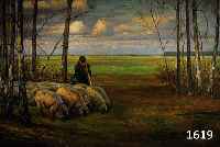 GÜNTER, HORACE, MALER AUS HANNOVER, UM 1910, SCHÄFER MIT HERDE IN WEITER LANDSCHAFT, ÖL/ LWD, LI. U. SIGN., CA. 100 X 125 CM, R.