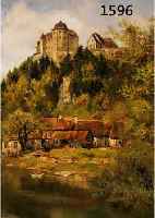 BURGER, JOSEF, 1887 MÜNCHEN-1966, ANSICHT DER BURG JAGSTHAUSEN, ÖL/LWD, RE. U. SIGN., CA. 60 X 50 CM, R.