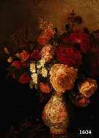 POST, EDUARD, HAGEN 1827-1882 DÜSSELDORF, STILLEBEN MIT ROSEN IN CHINESISCHER VASE, ÖL/LWD, DOUBLIERT, RE. U. SIGNIERT, RÜCK- SEITIG NOCHMALS ...