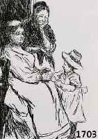 LIEBERMANN, MAX, 1847-1935, GROßMUTTER, MUTTER UND KIND, RADIERUNG, LI. U. HANDSIGNIERT, CA. 13 X 10.5 CM