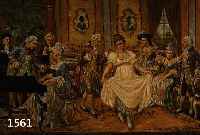 DAME, G., KÜNSTLER UM 1900, WOHL FRANKREICH, KONZERT IM SCHLOSS MIT ZAHLREICHEN PERSONEN IM ROKOKOTRACHT, DE- KORATIVE MALEREI, ÖL/LWD. ...