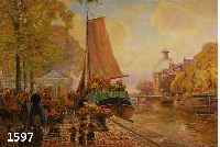 RICHTER, H., KÜNSTLER DES 19./20. JH., HOLLÄNDISCHER BLUMENMARKT, DEKORATIVE, QUALITÄTVOLLE MALEREI, ÖL/LWD., SIGN., 60,5 X 81 CM, PRUNKRAHMEN