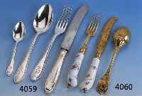 43-teiliges Besteck, deutsch, 30er Jahre, Vereinigte SilberwerkstÄtten, Bremen, Bes.-Monogr. versch., best. aus: 12 Messer (Griffe gefÜllt, ...