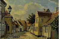 FRANDSEN, FREDERIK, GEB. 1885 KOPENHAGEN, ANSICHT EINER DORFSTRAßE, ÖL/HARTFASER, RE. U. SIGN., CA. 26.5 X 34.5 CM, R.