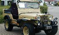 Willys Overland, M 38, EZ 07.1951, Jeep, 63 kw , 1971 ccm, abgelesener Kilometerstand 59340, Farbe: beige; Lederlenkrad, Recaro-Schalen- sitze, ...