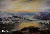 JENSEN, KAI, 1812 RINGSTEL/DÄNEMARK-1994, GRÖNLÄNDISCHE KÜSTE MIT ESKIMO IM KANU, ÖL/ LWD, RE. U. SIGN., CA. 67 X 97 CM, R.
