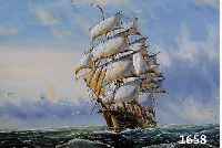 UNLESERLICH SIGNATUR, WOHL 60/70ER JAHRE, ÖL/LEINWAND AUF PLATTE, SEGELSCHIFF AUF BEWEGTER SEE, 40 X 50 CM, R.