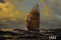 Unbekannter KÜnstler, Mitte 20. Jh. Öl/Lwd., Segelschiff auf bewegter See, signiert, 50 x 120 cm, Rahmen