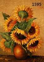 Unleserlich signiert, 30er Jahre, Stilleben mit Sonnenblumen, Öl/Malkarton, 60 x 50 cm, Rahmen