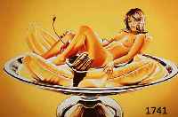 RAMOS, MEL, GEB. 1935, BANANA SPLIT, FARBSIEBDRUCK, HANDSIGN., NUM. HC 11/12, CA. 65 X 75 CM