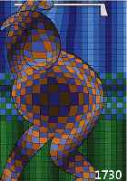 VASARELY, VIKTOR, 1908-1997, GOLFSPIELER, FARBSIEBDRUCK, HANDSIGN. UND NUM. 226/300, CA. 34 X 25 CM