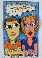 RIZZI, JAMES, GEB. 1950 NEW YORK, TELL ME IT'S RAINING, DREIDIMENSIONALE FARBLITHOGRAPHIE VON 1997, HANDSIGNIERT UND NUM. 197/350, CA. 10 X ...