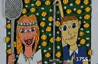 RIZZI, JAMES, GEB. 1950 NEW YORK, SHE LIKES TENNIS, HE LIKES GOLF, DREIDIMENSIONALE FARBLITHOGRAPHIE VON 1997 HANDSIGNIERT UND NUM. LVI/C, CA. 10 ...
