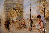 MULDER, WIM, GEB. 1908, ZEITGENÖSSIGER IMPRESSIONIST, FRANZ. STRASSENSZENE MIT TRIUMPHBOGEN UND FLANIERENDEN PASSANTEN, ÖL/ LWD. SIGN., U. RE. ...