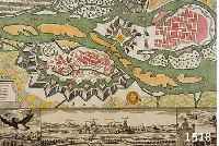 KONVOLUT AUS 2 BLATT BREISACH, BESTEHEND AUS 1.) ALTKOLOR. KUPFERSTICH V. ;. SEUTTER, CA. 1741, ALT BREISCH EINE UNVERGLEICHLICHE VESTUNG AN DEN ...