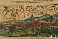 KONVOLUT AUS 7 BLATT MIT ANSICHTEN VON FREI -BURG UND UMGEBUNG, BESTEHEND AUS 1.) KOLOR. HOLZSCHNITT AUS SEB. MÜNSTER, EINER DEUTSCHEN AUSGABE ...