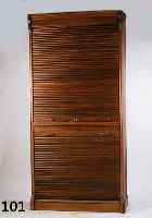 ROLLADEN- BZW. BÜROSCHRANK, DEUTSCH, UM 1910, EICHEFURNIER, Z.T. MASSIV, REICHE INNENEINRICHTUNG, SEITLICH FURNIERSCHÄDEN, CA. 228X110X49 CM, ...