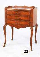 PFEILERSCHRÄNKCHEN, WOHL FRANKREICH, UM 1900, KORPUS EICHE, 3 SCHUBLADEN, BRONZEBE- SCHLÄGE, BAROCKSTIL, GESPIEGELT FURNIERT, Z.T PALISANDER, ...