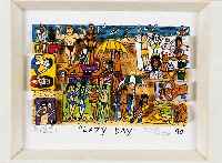Rizzi, James, geb. 1951, Lazy Day, dreidimensionale Farblithographie, handsigniert, dat. 90, num. 260/350, ca. 5 x 7 cm, PP, u.Gl., R.