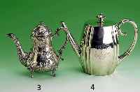 Kaffeekanne, DÄnemark, Kopenhagen 1887, 830er Silber, Wardeinmarke Groth, ca. 470 g, Griff mit DÄmmringen (1 x ersetzt), Deckel mit Scharnier, ...