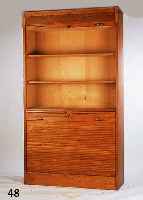 ROLLSCHRANK, DEUTSCH, UM 1910, EICHE / EICHE MASSIV BZW. BUCHE, 3 EINLEGEBÖDEN, 2 ABLAGEN GEBRAUCHSSPUREN, MINIMAL RESTAURIERT, CA. 225X 126X42 CM