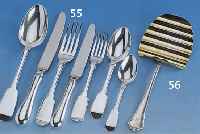 83teil. Besteck, England um 1840/41, Sterlingsilber, Spatenmuster, best. aus 12 Tafelmessern mit Stahlklingen (ersetzt), 12 Tafelgabeln, 12 ...