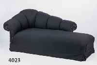 OTTOMANE, FRANKREICH, UM 1930, SCHWARZ, NEU BEZOGEN UND GEPOLSTERT, ELEGANTE, DEKORATIVE FORM, CA. 84X90X184 CM