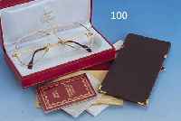Cartier-Brille Vendome CC 59 14, vergoldet, BÜgel bicolor gestreift, mit ein- geschliffenen GlÄsern, Orig.-Etui, Papiere, LedermÄppchen
