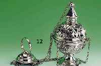 Weihrauchschwenker, deutsch um 1890/1900 800er Silber, Breslau, Hersteller J. Schlossarek, graviert und punziert, feiner Guß nachgestochen, ...