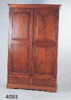 SCHRANK, LOTHRINGEN, 1880/90, EICHE MASSIV, 4-FACH KASSETIERT, SCHUBLADEN, TEILRESTAURIERT , SOCKELLEISTE UND KRANZ ERNEUERT, SCHLÜSSEL FEHLT, CA. ...