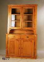 AUFSATZSCHRANK, PFALZ, UM 1840/50, WEICH- HOLZ, ZIRBELKIEFER, ORIGINAL SCHLOß UND GLÄSER , 3 EINLEGEBRETTER, UNTERTEIL 2 SCHUBLADEN MIT 2 TÜREN, ...