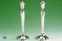 Kerzenleuchterpaar, Amerika, 925er Silber, gefÜllt, Kordelbandverzierung, H ca. 25.5 cm