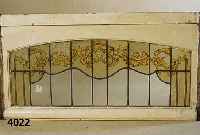 Oberlicht, deutsch, um 1800/85, Barockstil, Korpus Zirbelkiefer, Bleiverglasung, Klarglas und genopptes Glas, dies leicht gelblich mit asymetrisch ...