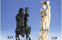 Guan-Yin, GlÜcksbringerin, China 20/30er J., Elfenbein, vollplastische Schnitzerei, partiell geschwÄrzt, feine elegante Arbeit, stiltyp. fÜr ...