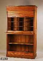 ROLLSCHRANK BZW. -SEKRETÄR, DEUTSCH, UM 1910, KORPUS WEICHHOLZ, ARBEITSTEILE FRONT UND SEITEN EICHE, EICHEFURNIER, INNENEINRICHTUNG REICH ...