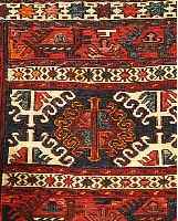 Shasawan sumakh Panel, SÜd-Caucasus, um 1920, Wolle auf Wolle, ca. 48 x 38 cm, Insgesammt gut erhalten