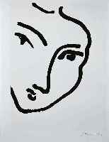 Matisse, Henri, 1869-1954, Nadia au menton pointu, Lithographie auf cremefarbenem Grund, nach einer Zeichnung von 1948, im Stein sign., ca. 41 x 31 ...