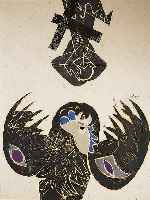 MÜller-Landau, Rolf, 1903 - 1956, Reue des Petrus, Monotypie in schwarz, grÜn, blau und violett, handsign. und betitelt, ca. 50 x 44 cm, u.Gl., ...
